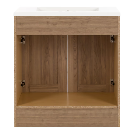 St. Paul Addison 30-inch W Bathroom Vanity in Sand Elm with Cultured Marble Vanity Sink Top (New)