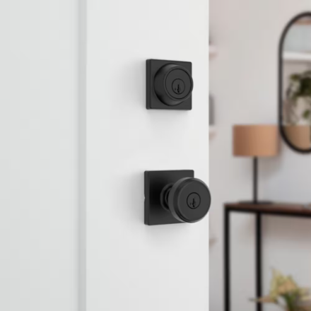 Weiser Maven Matte Black Exterior Knob and Deadbolt Combo/Entry Door Lock with Key and Lock (New)