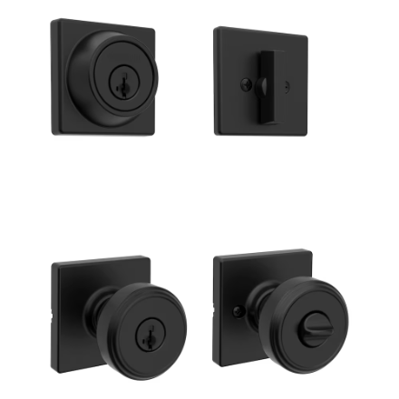 Weiser Maven Matte Black Exterior Knob and Deadbolt Combo/Entry Door Lock with Key and Lock (New)