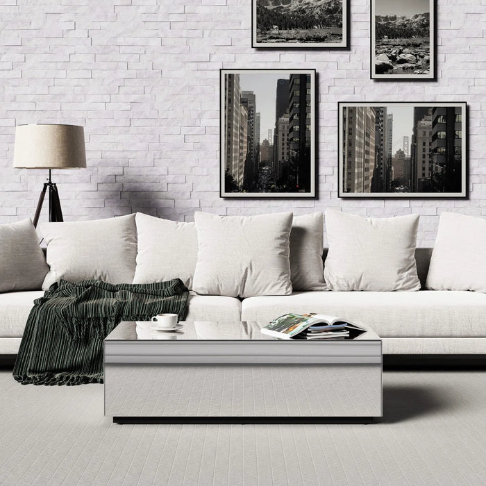 Mcmartin Block Coffee Table - Table Top Colour Mirror - CTB-120-MIR-MIR