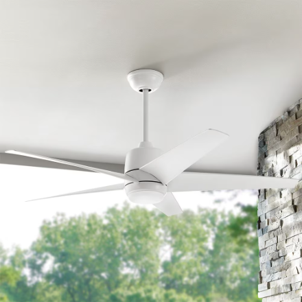 Mena 54-inch Indoor/Covered Outdoor Matte White Ceiling Fan with CCT Integrated LED Light Kit & Remote (New)