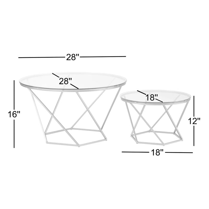 Epsilon Frame 2 Piece Coffee Table Set - Table Base Colour Gold - AF28CLRGGGD