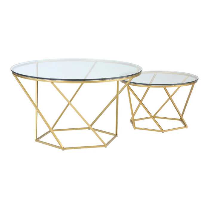 Epsilon Frame 2 Piece Coffee Table Set - Table Base Colour Gold - AF28CLRGGGD