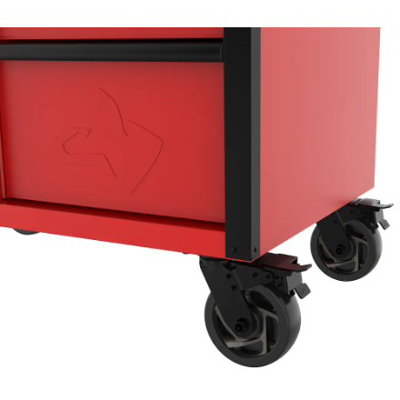 Husky Heavy-Duty 72 inch W x 24 inch D 15-Drawer Mobile Workbench with Wood Top and Tool Workbench Storage Hutch in Red (New)