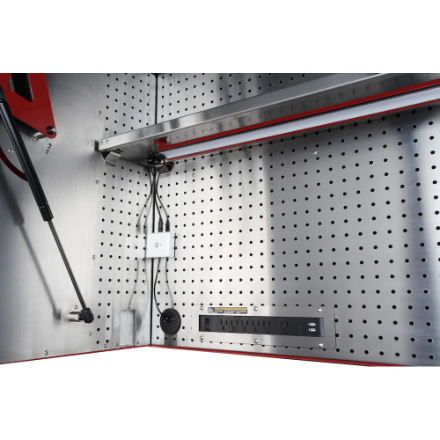 Husky Heavy-Duty 72 inch W x 24 inch D 15-Drawer Mobile Workbench with Wood Top and Tool Workbench Storage Hutch in Red (New)