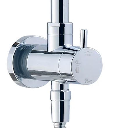 Modern 8-inch 1-Function Wall Mount Rectangle Handshower & Showerhead Kit in Chrome (Used)