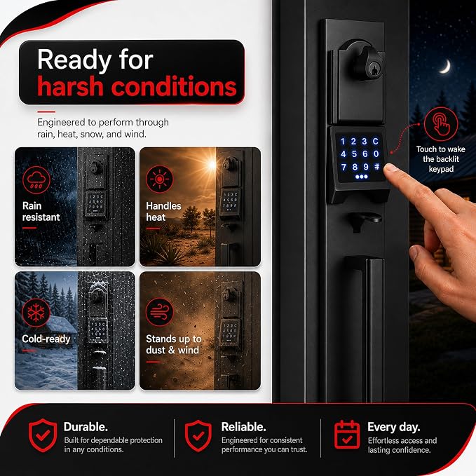 NEWBANG Smart Electronic Door Lockset with Keypad for Double Door,Keyless Electronic Front Door Handleset(Keyed & Dummy Set),MMDHST2016DB-E-SET-1, Matte Black (New)