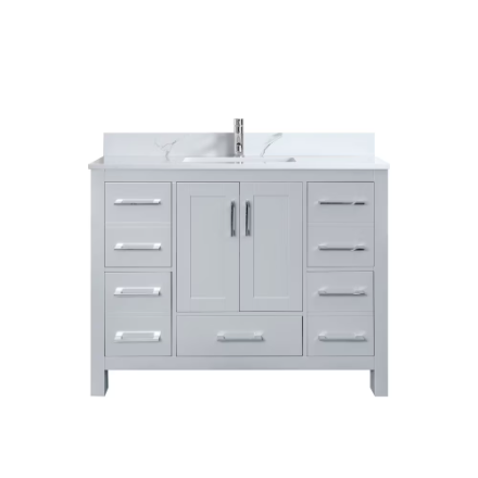 Lucia 42" W x 22" D 2-Door & 5-Drawer Freestanding Bathroom Vanity (New)