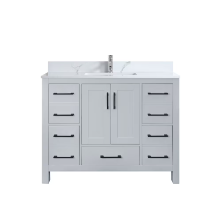 Lucia 42" W x 22" D 2-Door & 5-Drawer Freestanding Bathroom Vanity (New)