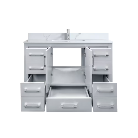 Lucia 42" W x 22" D 2-Door & 5-Drawer Freestanding Bathroom Vanity (New)