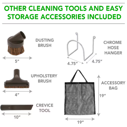 OVO Central Vac Accessory Kit, With 40ft Low Voltage ON/OFF Switch Control hose, For hard surfaces (Used)