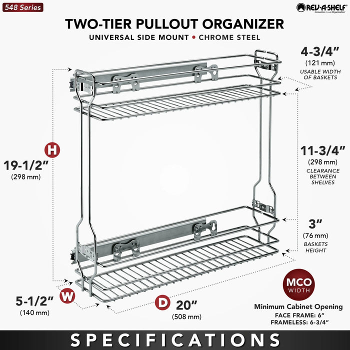 Rev-A-Shelf Two-Tier Base Organizer Pullout (New)