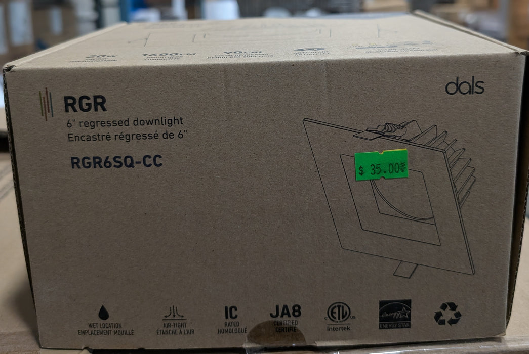 DALS Lighting Inc. 6'' Square Regressed Gimbal White
