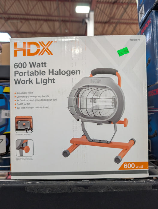 HDX 600-Watt Halogen Indoor/Outdoor Handheld Portable Work Light with 5 ft. Cord