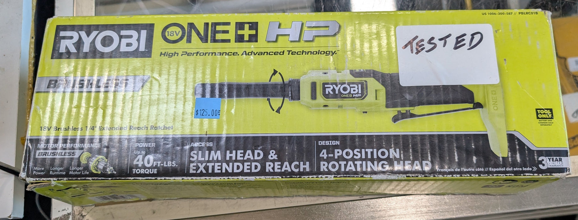RYOBI 18V ONE+ HP Brushless Cordless 1/4-inch Extended Reach Ratchet (Tool-Only)
