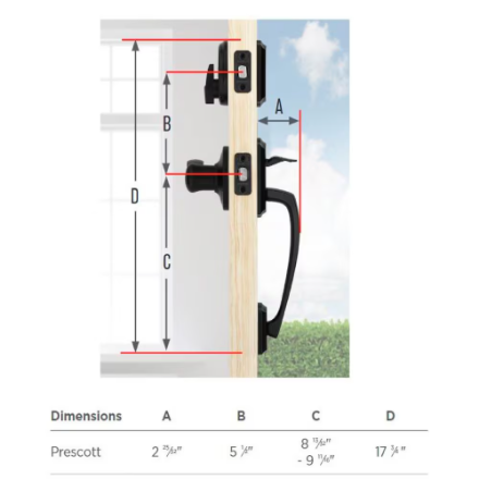 Weiser Prescott x Toluca Venetian Bronze Exterior Door Handle Set/Entry Door Lock with Key (New)