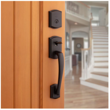 Weiser Prescott x Toluca Venetian Bronze Exterior Door Handle Set/Entry Door Lock with Key (New)