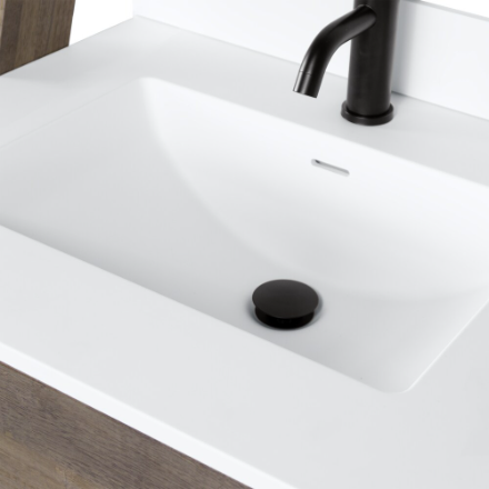 Presenza CAMDEN 31-inch Single Sink Freestanding Bathroom Vanity Combo in Walnut with Mirror and Faucet (New)