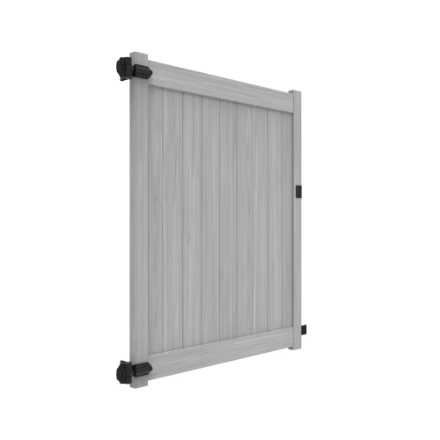 Barrette Outdoor Living 72" x 58" Vinyl Privacy Fence Walk Gate with 5.5" Rails Driftwood Grey (New)