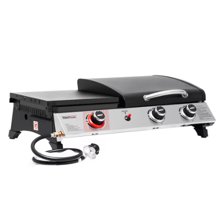 Royal Gourmet 3-in-1 Gas Grill and Griddle Combo Station with Lid for Outdoor BBQ in Silver (New)