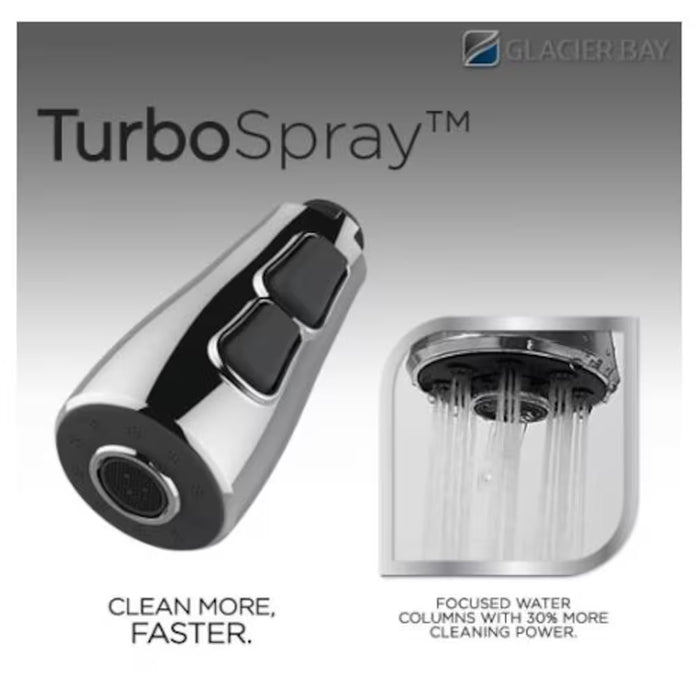 Oswell Single Handle 3-Function Spray Head Pull-Down Kitchen Faucet in Stainless Steel, Valve & Deck Plate Included