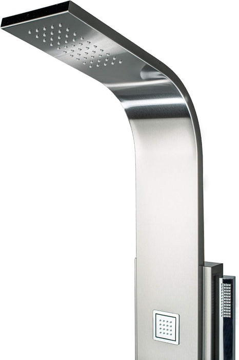 Blue Ocean 59-in Stainless Steel Thermostatic Shower Panel w/ Rainfall Shower Head and Body Nozzles (New)