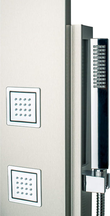Blue Ocean 59-in Stainless Steel Thermostatic Shower Panel w/ Rainfall Shower Head and Body Nozzles (New)