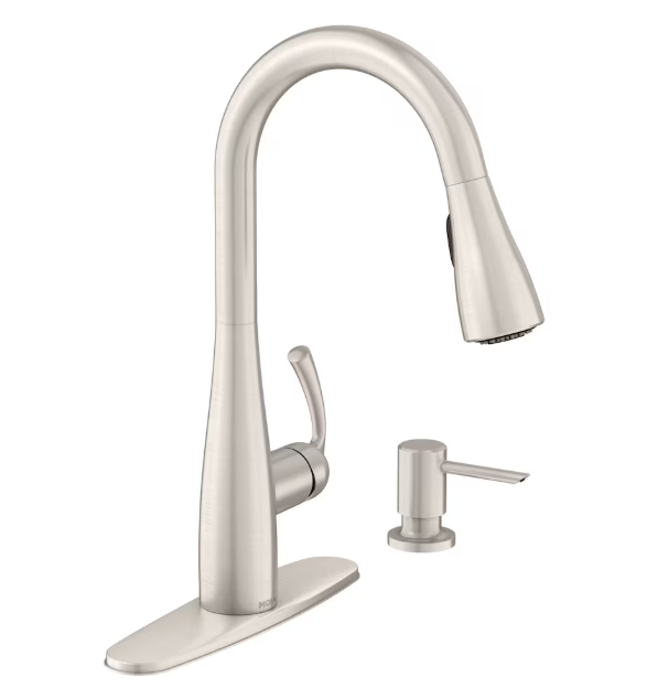 MOEN Essie Pull Down Kitchen Faucet/Tap with Soap Dispenser in Spot Resistant Stainless Steel (New)
