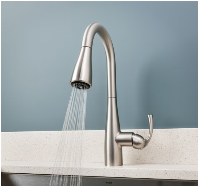 MOEN Essie Pull Down Kitchen Faucet/Tap with Soap Dispenser in Spot Resistant Stainless Steel (New)