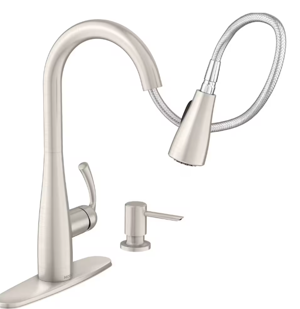 MOEN Essie Pull Down Kitchen Faucet/Tap with Soap Dispenser in Spot Resistant Stainless Steel (New)