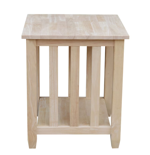 International Concepts Unfinished Mission tall end table (New)
