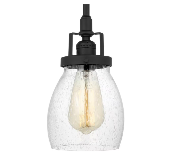 Generation Lighting Belton 1-Light Midnight Matte Black Hanging Mini-Pendant (New)