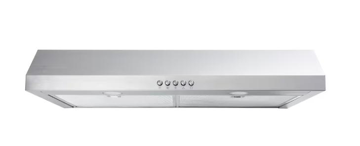 Vissani 30-inch 320CFM Convertible Under Cabinet Range Hood with 3-Speed Setting in Stainless Steel