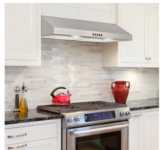 Vissani 30-inch 320CFM Convertible Under Cabinet Range Hood with 3-Speed Setting in Stainless Steel