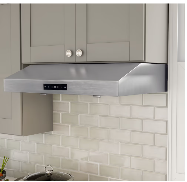 Vissani 30-inch 460CFM Under Cabinet Range Hood with 6-Speed Setting and Touch Controls in Stainless Steel