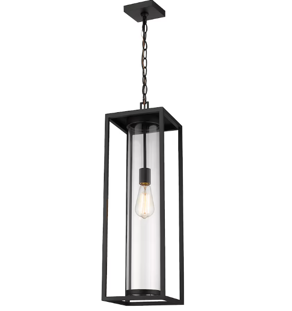 Z-Lite Dunbroch Contemporary Black 1 Light 26.75 inch Outdoor Chain Mount Ceiling Fixture