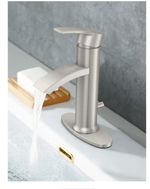 HDG Single Hole Single Handle Bathroom Faucet in Brushed Nickel (New)