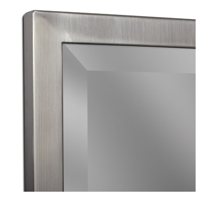 Deco Mirror 30 in. x 40 in. Classic Brush Nickel Wall Mirror (New)