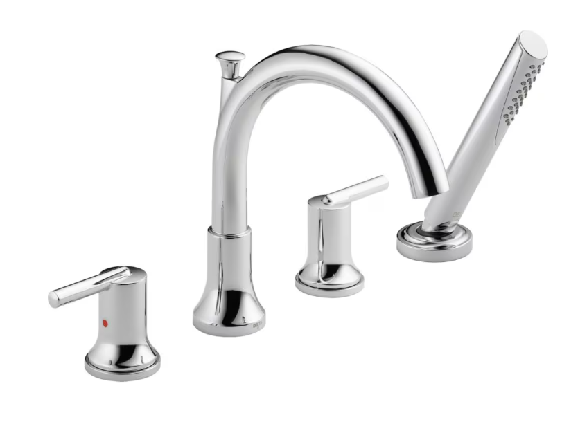 Delta Trinsic Roman Tub with Hand Shower Trim, Chrome (Valve Sold Separately)