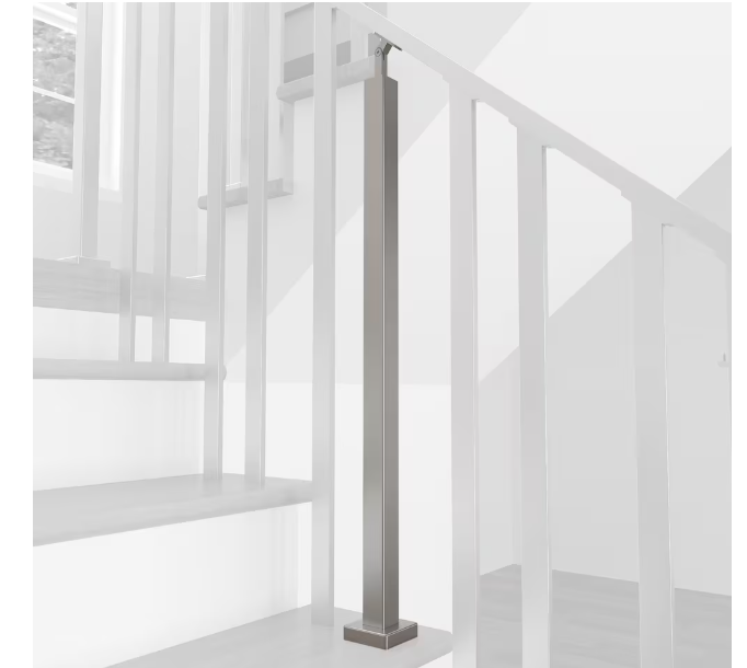 Richelieu 36 3/16-inch (919 mm) Landing Post for Stair Railing, Brushed Stainless Steel Finish (New)