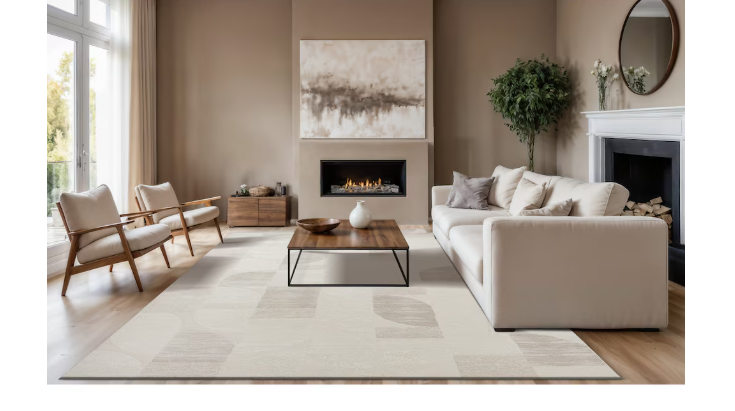 Urban Loft Geo Cream 7 ft. 10-inch x 9 ft. 10-inch Indoor Area Rug (New)