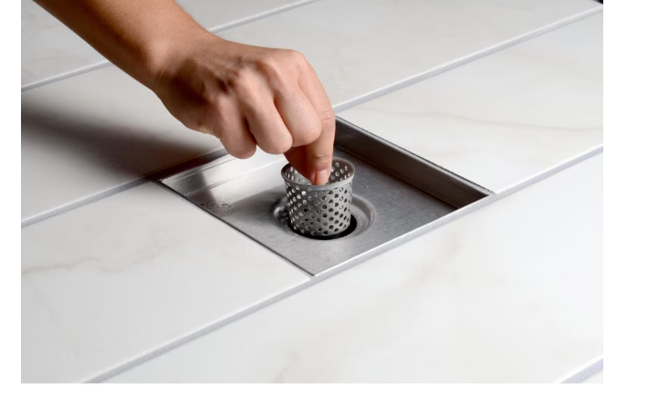 Oatey Designline 4 in. x 4 in. Stainless Steel Square Shower Drain with Tile-In Pattern Drain Cover (New)