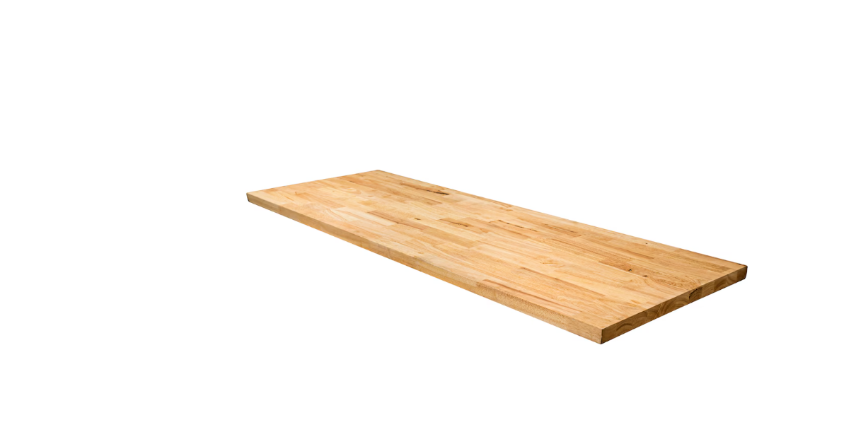 Unfinished Hevea Finger Jointed Standard Butcher Block With Eased Edge