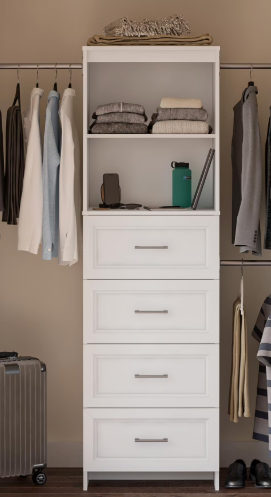 Systembuild Evolution Evone 4 Drawer Closet Storage, White
