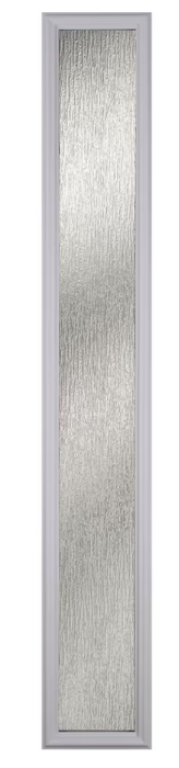 ODL Rain 8 in. x 64 in. x 1 in. Sidelight with White Frame