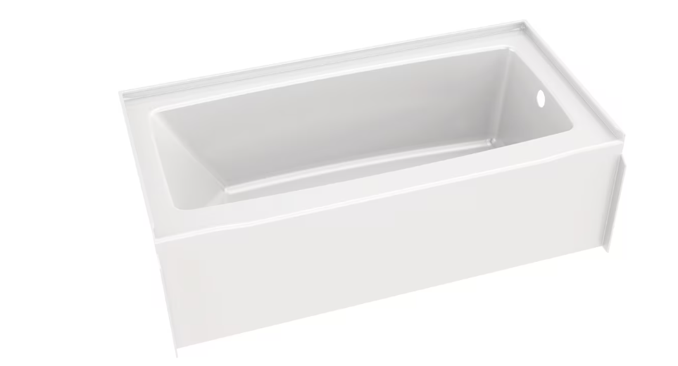 Delta Classic 500 60 in. x 30 in. Right Drain Rectangular Alcove Bathtub in High Gloss White