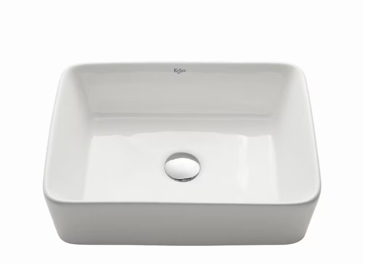 Kraus 19.20-inch x 5.28-inch x 15.20-inch Rectangular Ceramic Bathroom Sink(NEW)