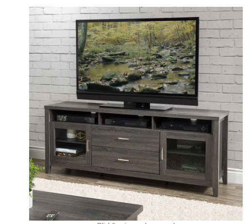 Corliving Hollywood Grey TV Stand with Drawers for TVs up to 80"