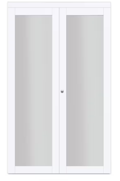 TRUporte 24-inch x 80 1/2-inch Euro Off-White Frosted Glass 1-Lite Bi-fold Closet Door (NEW)