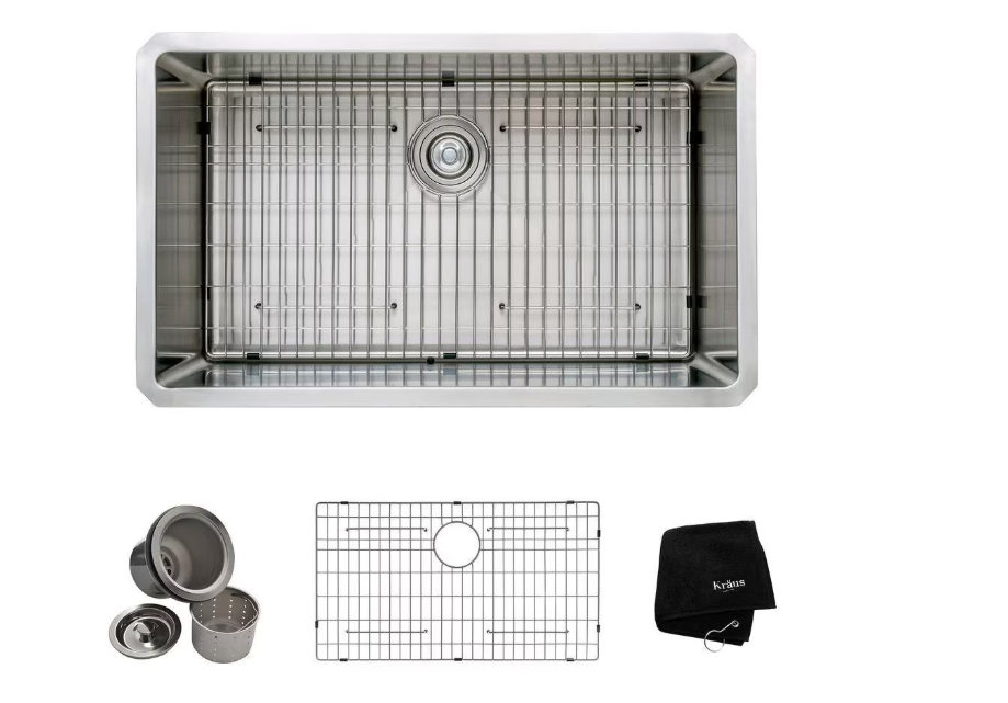 Kraus 16 Gauge Stainless Steel 32-inch Single Bowl Undermount Kitchen Sink
